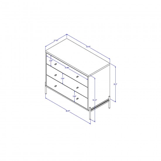 Jasper Full Extension Dresser and Nightstand Set of 2 in White Gloss
