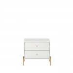 Jasper Full Extension Dresser and Nightstand Set of 2 in White Gloss