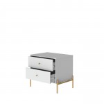 Jasper Full Extension Dresser and Nightstand Set of 2 in White Gloss