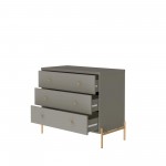 Jasper Full Extension Dresser and Nightstand Set of 2 in Grey