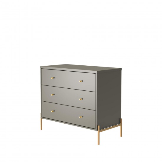 Jasper Full Extension Dresser and Nightstand Set of 2 in Grey