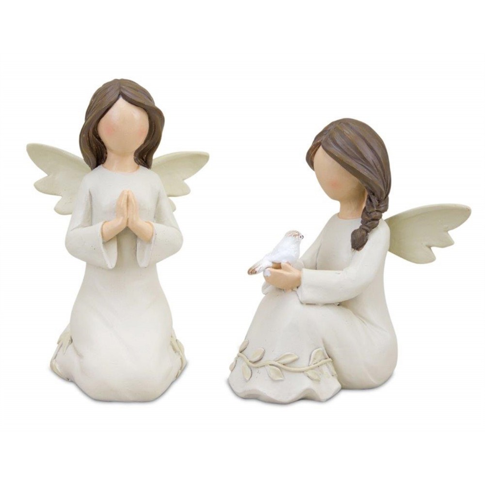 Angel (Set Of 2) 4"H, 4.5"H Resin