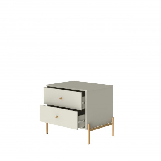 Jasper Full Extension Dresser and Nightstand Set of 2 in Off White