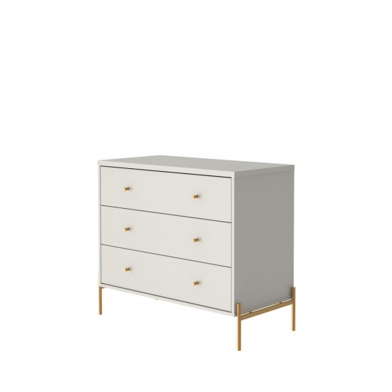 Jasper Full Extension Dresser and Nightstand Set of 2 in Off White