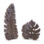 Leaf (Set Of 2) 8.25"L x 8.75"H, 5.5"L x 16.25"H Resin