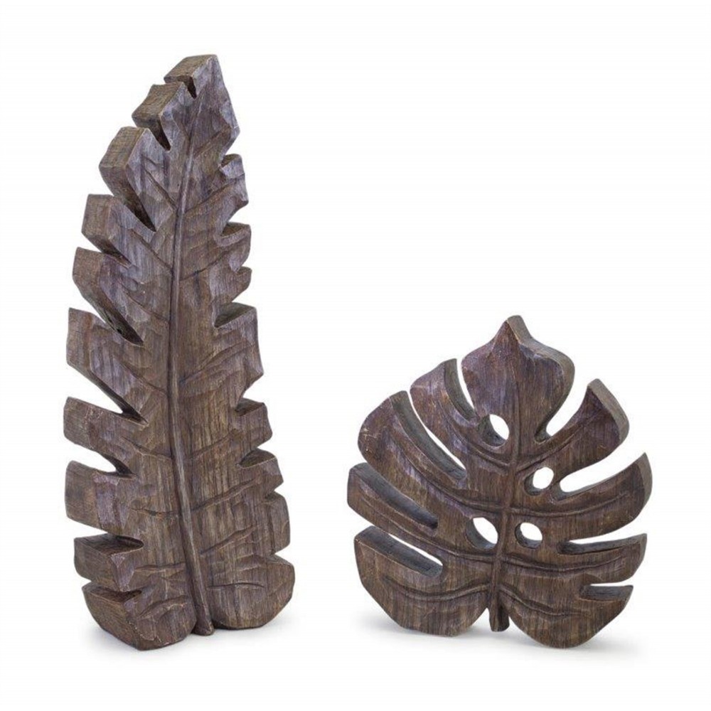 Leaf (Set Of 2) 8.25"L x 8.75"H, 5.5"L x 16.25"H Resin