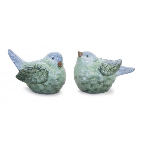 Bird (Set Of 2) 4"H, 4.75"H Terra Cotta