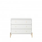 Jasper Tall Dresser, Classic Dresser and Nightstand Set of 3 in White Gloss