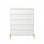 Jasper Tall Dresser, Classic Dresser and Nightstand Set of 3 in White Gloss