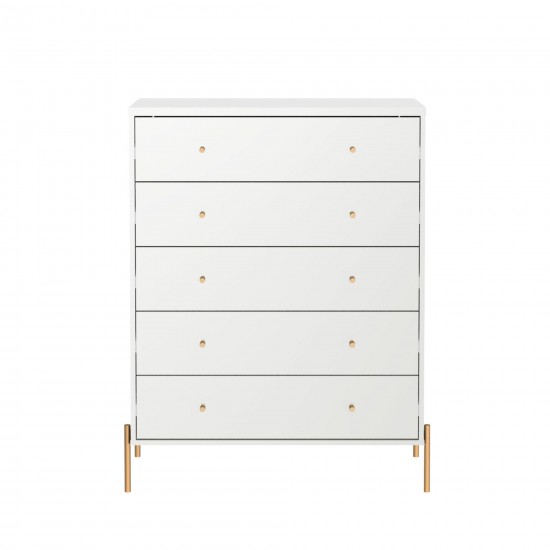 Jasper Tall Dresser, Classic Dresser and Nightstand Set of 3 in White Gloss