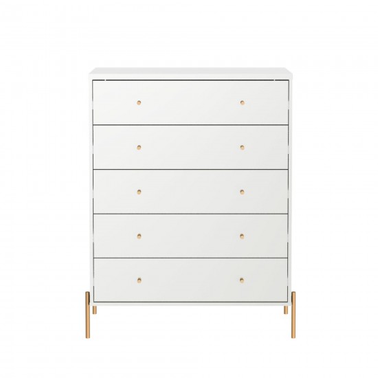 Jasper Tall Dresser and Double Wide Dresser Set of 2 in White Gloss
