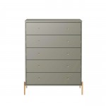 Jasper Full Extension Tall Dresser and Double Wide Dresser Set of 2 in Grey