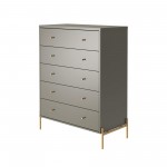 Jasper Full Extension Tall Dresser and Double Wide Dresser Set of 2 in Grey