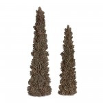 Pine Cone Tree (Set Of 2) 15"H, 19"H Resin