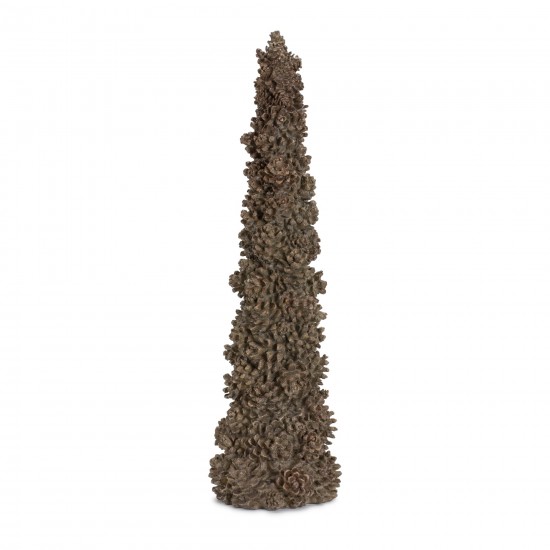 Pine Cone Tree (Set Of 2) 15"H, 19"H Resin