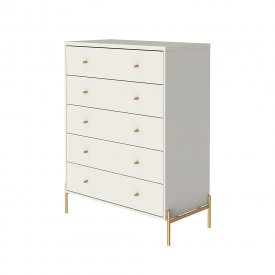 Jasper Full Extension Tall Dresser and Double Wide Dresser Set of 2 in Off White