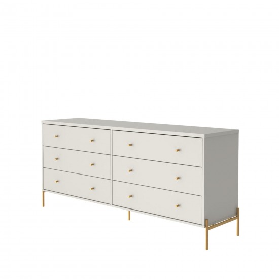 Jasper Full Extension Tall Dresser and Double Wide Dresser Set of 2 in Off White