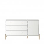 Jasper Full Extension Sideboard Dresser and Tall Dresser Set of 2 in White Gloss