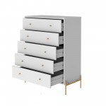 Jasper Full Extension Sideboard Dresser and Tall Dresser Set of 2 in White Gloss