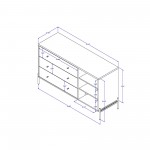 Jasper Full Extension Sideboard Dresser and Tall Dresser Set of 2 in Grey