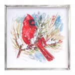 Cardinal And Pine Frame (Set Of 2) 14"Sq Mdf/Iron