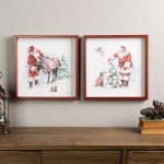 Santa And Animal Frame (Set Of 2) 14"Sq Mdf/Paper