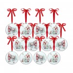 Santa And Animal Disc Ornament (Set Of 12) 5.75"H Iron