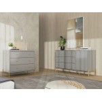 Jasper Full Extension Sideboard Dresser and Classic Dresser Set of 2 in Grey