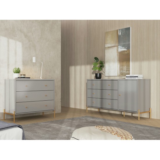 Jasper Full Extension Sideboard Dresser and Classic Dresser Set of 2 in Grey