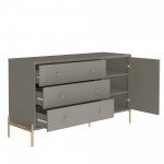 Jasper Full Extension Sideboard Dresser and Classic Dresser Set of 2 in Grey