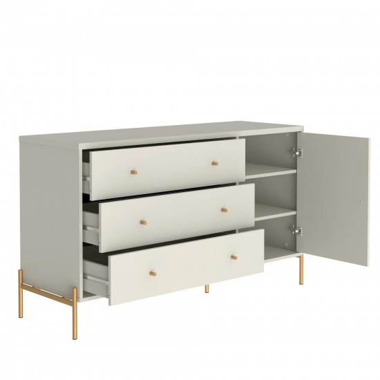 Jasper Sideboard Dresser and Classic Dresser Set of 2 in Off White
