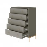 Jasper Full Extension Tall Dresser and Classic Dresser Set of 2 in Grey