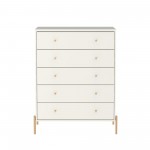Jasper Full Extension Tall Dresser and Classic Dresser Set of 2 in Off White