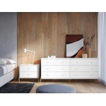 Jasper Full Extension Double Wide Dresser and Nightstand Set of 2 in White Gloss