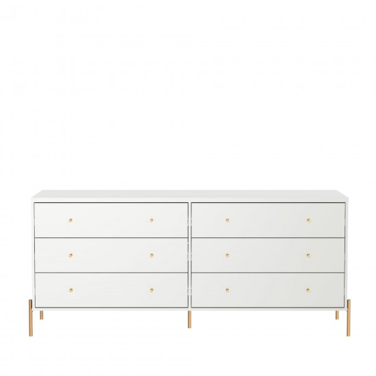 Jasper Full Extension Double Wide Dresser and Nightstand Set of 2 in White Gloss