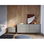 Jasper Full Extension Double Wide Dresser and Nightstand Set of 2 in Grey