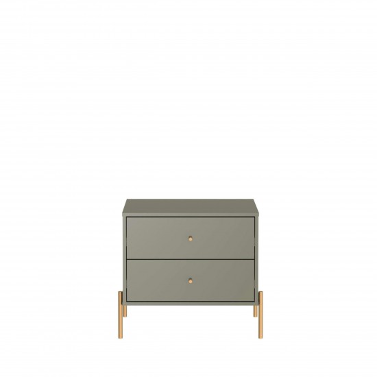 Jasper Full Extension Double Wide Dresser and Nightstand Set of 2 in Grey