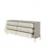 Jasper Full Extension Double Wide Dresser and Nightstand Set of 2 in Off White