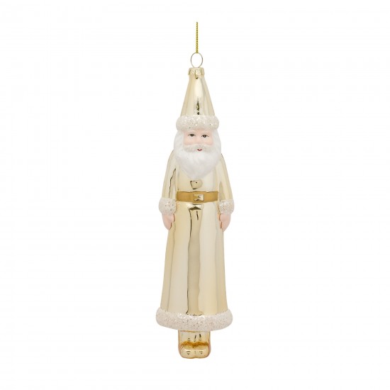 Santa Ornament (Set Of 12) 8.75"H Glass