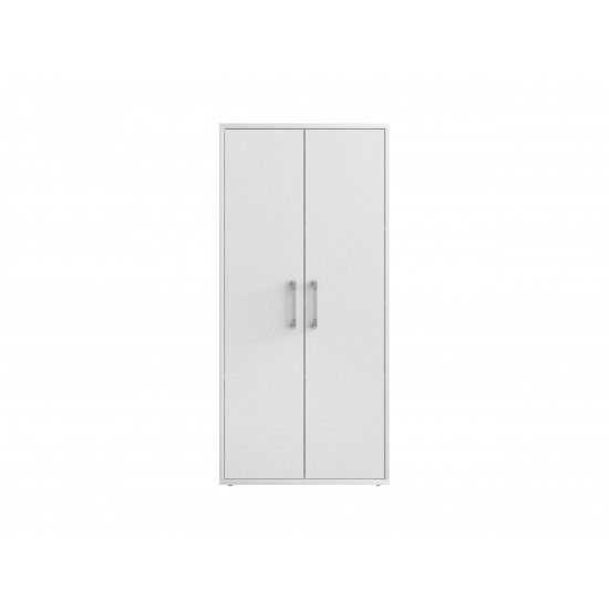 Eiffel 73.43" Garage Cabinet with 4 Adjustable Shelves in White Gloss