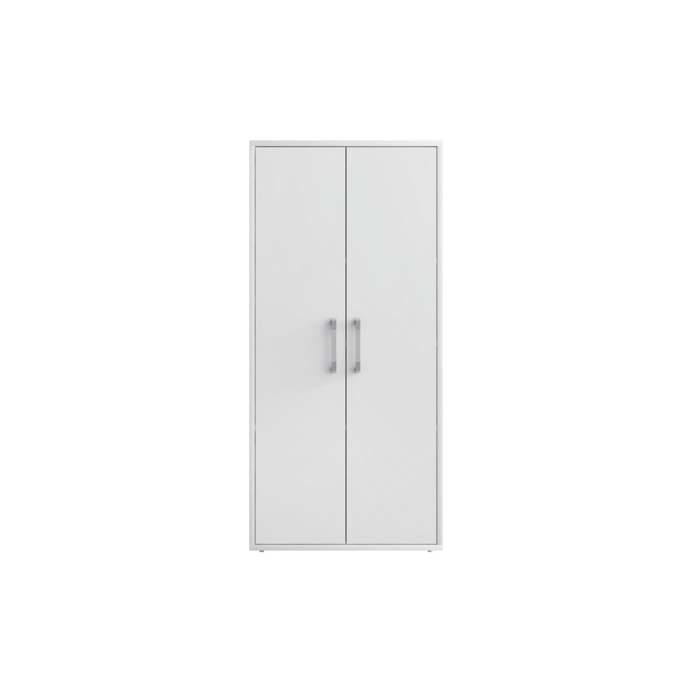 Eiffel 73.43" Garage Cabinet with 4 Adjustable Shelves in White Gloss