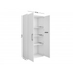 Eiffel 73.43" Garage Cabinet with 4 Adjustable Shelves in White Gloss