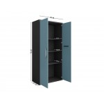 Eiffel 73.43" Garage Cabinet with 4 Adjustable Shelves in Blue Gloss