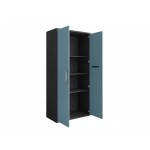 Eiffel 73.43" Garage Cabinet with 4 Adjustable Shelves in Blue Gloss