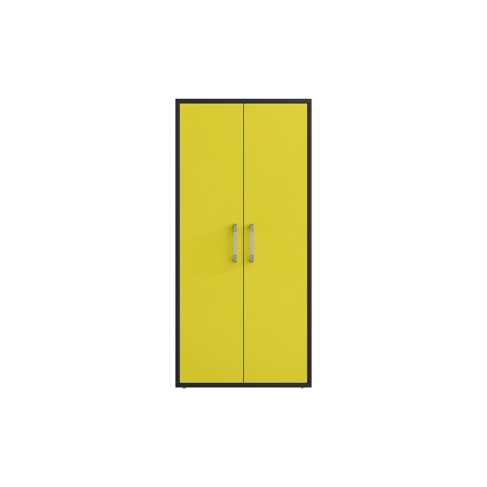 Eiffel 73.43" Garage Cabinet with 4 Adjustable Shelves in Yellow Gloss