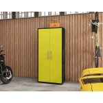 Eiffel 73.43" Garage Cabinet with 4 Adjustable Shelves in Yellow Gloss