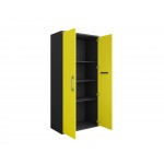 Eiffel 73.43" Garage Cabinet with 4 Adjustable Shelves in Yellow Gloss