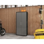 Eiffel 73.43" Garage Cabinet with 4 Adjustable Shelves in Grey Gloss