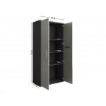 Eiffel 73.43" Garage Cabinet with 4 Adjustable Shelves in Grey Gloss