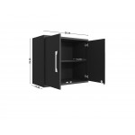 Eiffel Floating Garage Storage Cabinet with Lock and Key in Black Matte